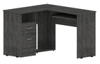 47" Gray L Shape Computer Desk With Two Drawers