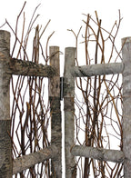 64" Brown Solid Wood Panel Screen Room Divider