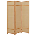 72" Brown Bamboo Panel Screen Room Divider