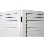 67" White Solid Wood Folding Three Panel Screen Room Divider