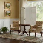 67" White Solid Wood Folding Three Panel Screen Room Divider