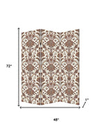 72" Green Folding Three Panel Screen Room Divider