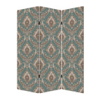 72" Green Folding Three Panel Screen Room Divider
