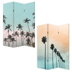 72" Light Green Folding Three Panel Screen Room Divider