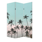 72" Light Green Folding Three Panel Screen Room Divider