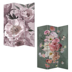 72" Green Folding Three Panel Screen Room Divider