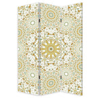 Blue Boho Mandala Three Panel Room Divider Screen
