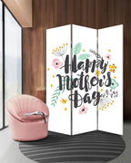 72" White Folding Three Panel Screen Room Divider