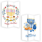 72" White Folding Three Panel Screen Room Divider