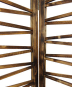 72" Brown Folding Three Panel Screen Room Divider