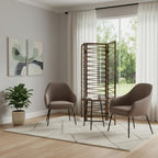 72" Brown Folding Three Panel Screen Room Divider