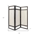 72" Brown Willow Panel Screen Room Divider