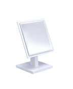 9" Pink Wood Square Freestanding Framed Makeup Shaving Tabletop Mirror