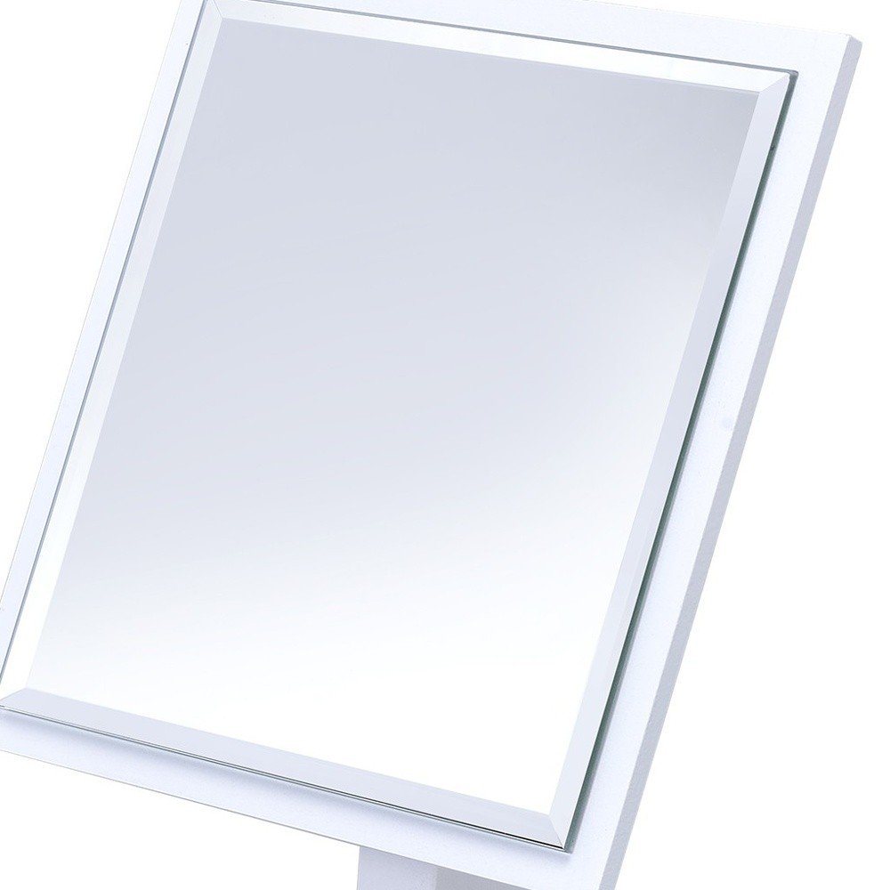 9" Pink Wood Square Freestanding Framed Makeup Shaving Tabletop Mirror