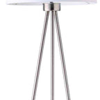 59" White Tripod Floor Lamp With White Drum Shade