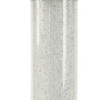 49" White Metal LED Column Floor Lamp With Clear Acrylic Drum Shade