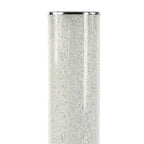 49" White Metal LED Column Floor Lamp With Clear Acrylic Drum Shade