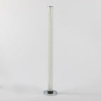 49" White Metal LED Column Floor Lamp With Clear Acrylic Drum Shade