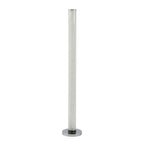 49" White Metal LED Column Floor Lamp With Clear Acrylic Drum Shade