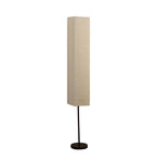 63" Black And Off White Column Floor Lamp With Off White Paper Rectangular Shade