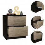 19" Wood Two Drawer Nightstand