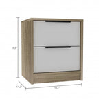 19" Wood Two Drawer Nightstand