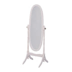 59" Natural Wood Oval Freestanding Tilting Framed Cheval Mirror