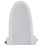 59" Natural Wood Oval Freestanding Tilting Framed Cheval Mirror