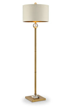 63" Gold Column Floor Lamp With Off White Metal Drum Shade