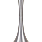 28" Silver Metal Bedside Table Lamp With White Shade