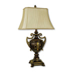 31" Gold Bedside Lamp With Bell Shade