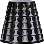 16" Black Bedside Table Lamp With Black And White Polka Dots Empire Shade