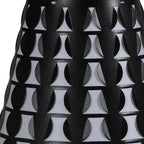 16" Black Bedside Table Lamp With Black And White Polka Dots Empire Shade