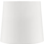 17" White Metal Bedside Table Lamp With Off-White Shade