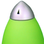 11" Green And Silver Acrylic And Metal Rocket Shaped Bedside Lamp