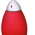 11" Red And Silver Acrylic And Metal Rocket Shaped Bedside Lamp