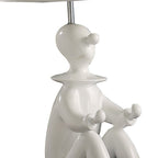 21" White Novelty Clown Table Lamp With White Empire Shade