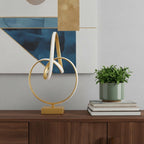 19" Gold Metal Abstract Geo LED Table Lamp