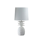 17" White Pineapple Table Lamp With Empire Shade