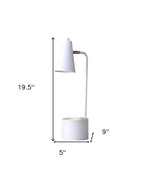 20" Compact White Metal Desk Lamp