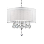 Chic Silver Ceiling Lamp with Crystal Accents and Silver Shade