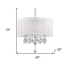 Chic Silver Ceiling Lamp with Crystal Accents and Silver Shade