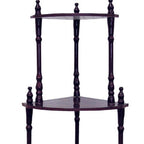 39" Brown Wood Four Tier Corner Bookcase