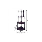 39" Brown Wood Four Tier Corner Bookcase