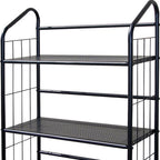 37" Black Metal Three Tier Bookcase