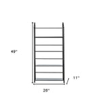 49" Black Metal Four Tier Bookcase