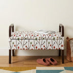 17" Dark Brown And Blue Upholstered 100% Polyester Floral Entryway Bench With Flip Top