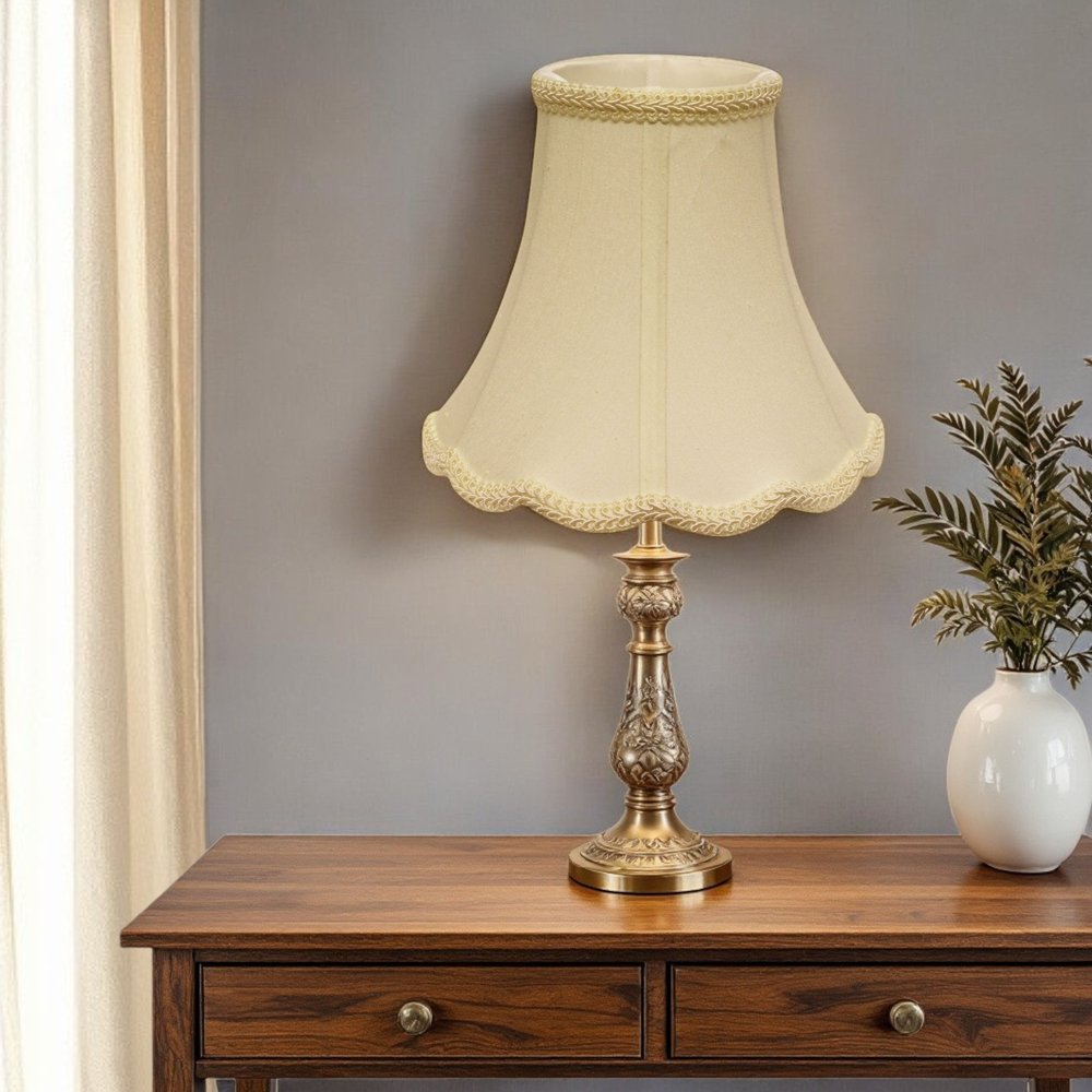 Ivory Monay Shantung Silk Bell Lamp Shade
