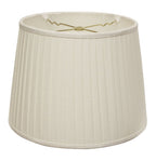 16" White Linen Lampshade with Side Pleats