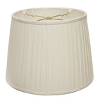 16" White Linen Lampshade with Side Pleats